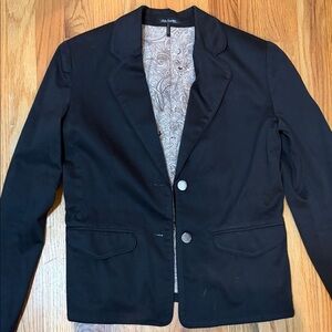Daisy Fuentes Black Blazer with Paisley Lining